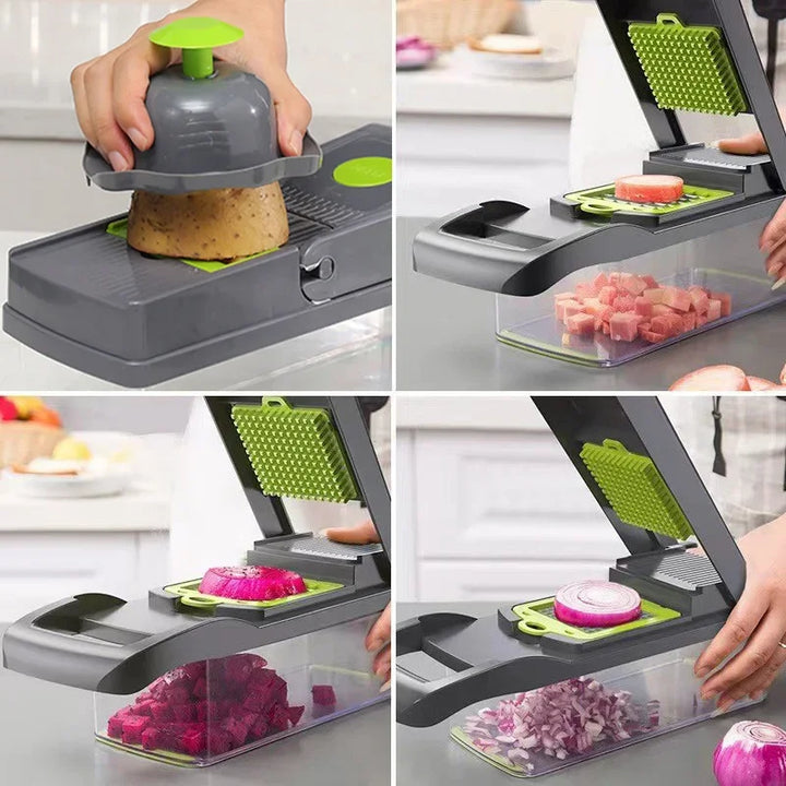 15IN1 Multifunctional Vegetable Cutter Potato Slicer Carrot Grater Kitchen Accessories Gadgets Steel Blade Kitchen Tool - Eagle 