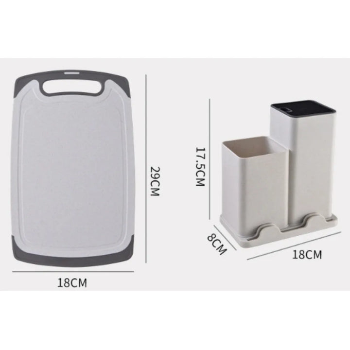 19 Piece Black Cutlery Set; Cooking Spatula Spoon Kitchenware with Storage Bucket Knife Set; Non-Stick Cookware - Eagle 