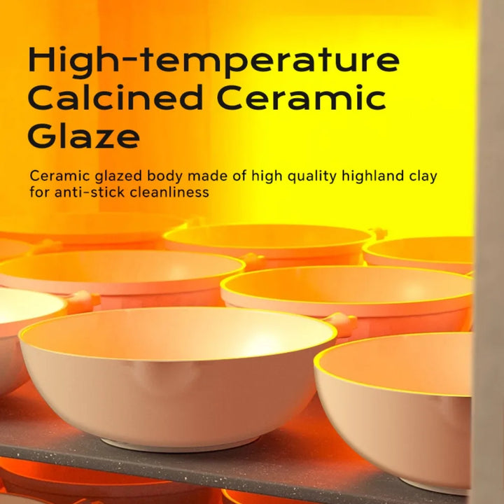 DONNOR Nonstick Ceramic Frying Pan Skillet 3.6L Frying Pan Skillet  with Lid Ceramic Skillets PFAS-Free Heat Resistant Handle - Eagle 