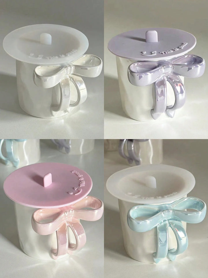 Ins style dreamy bow ceramic mug with high aesthetic value, drinking cup, coffee cup - Eagle 