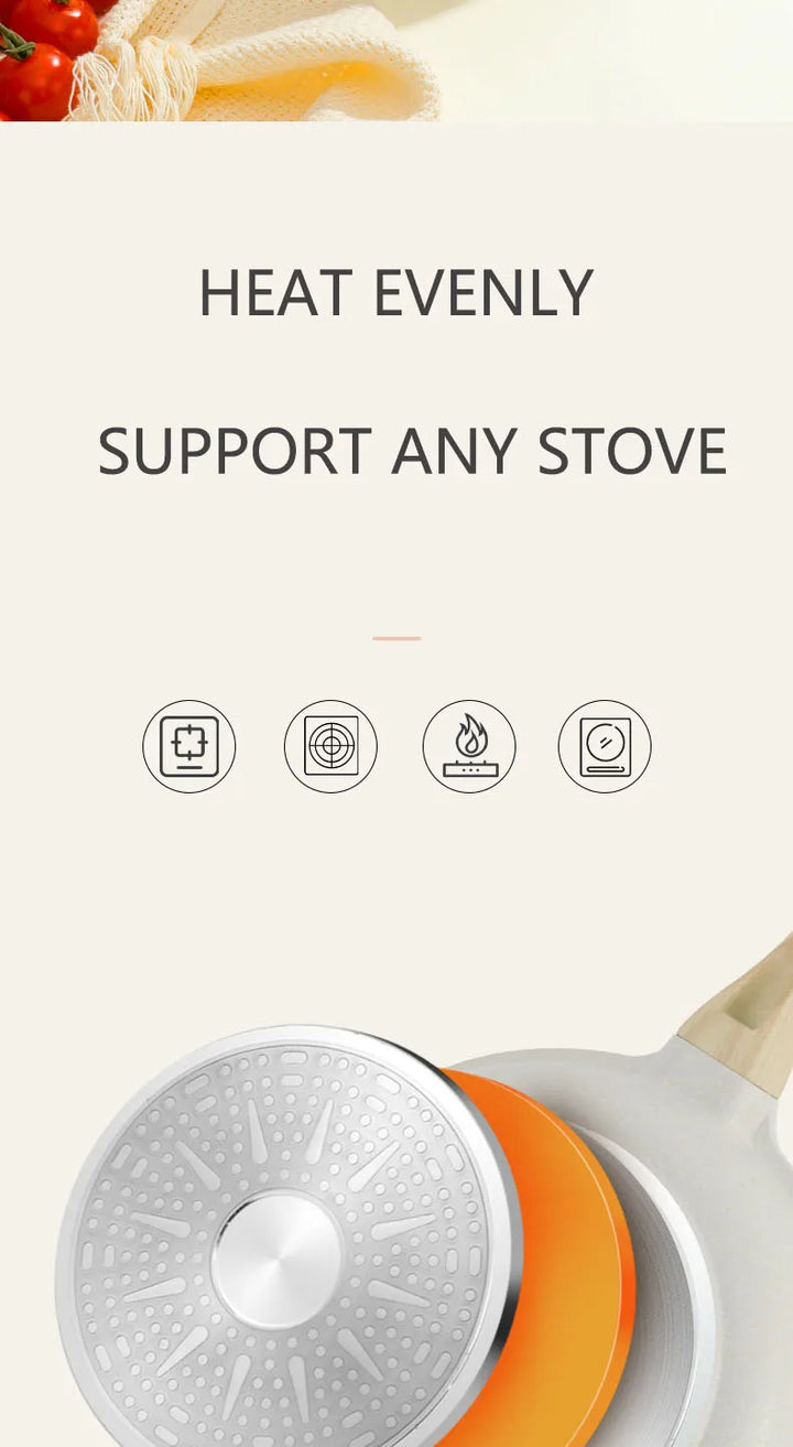 Durable Frying Pan Wok Pan Non-stick Ceramic Pot Induction Gas Stove Universal Cookware Steak Cooking Saucepan Nonstick Pan - Eagle 