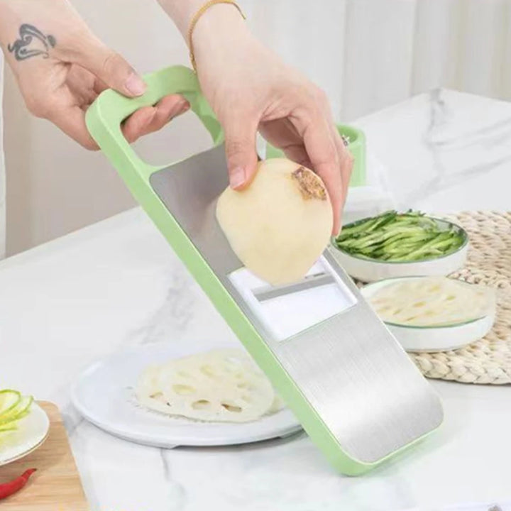 6 in 1 Stainless Steel Multifunctional Safe Manual Vegetable Slicer Cutter Kitchen Potato Shredders Garlic Carrot Grater Chopper - Eagle 