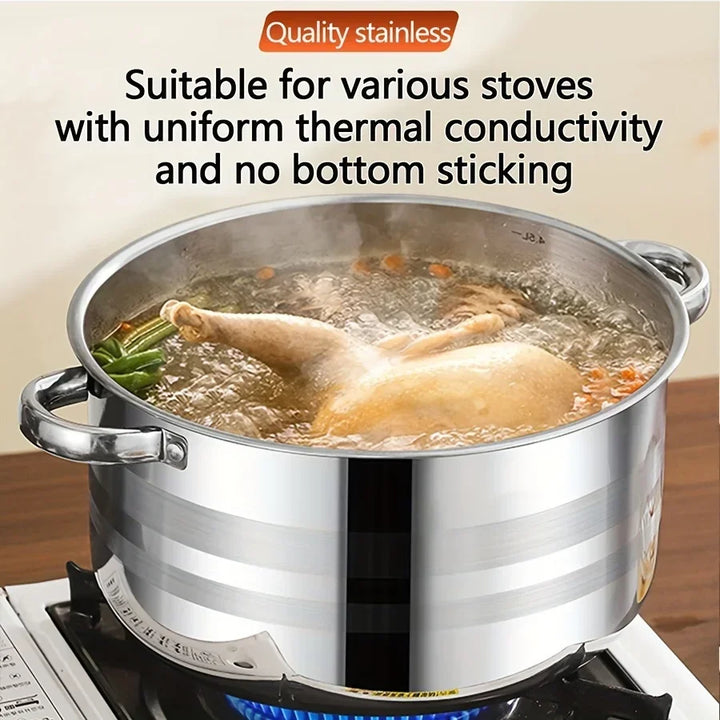 5pcs cookware set   of stainless steel pots,,  stainless steel cooking pot,  suitable for induction cookers and gas stoves， - Eagle 