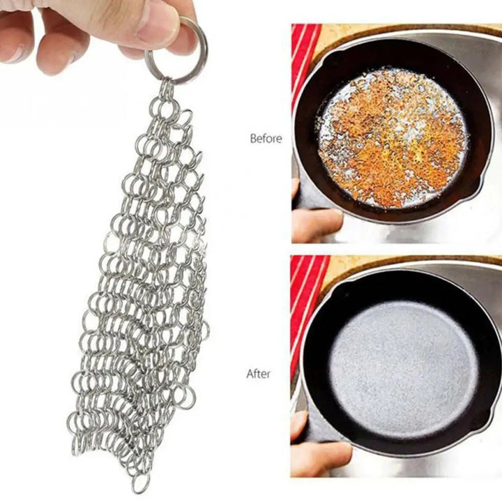 Stainless Steel Chainmail Scrubber for Cookware - Eagle 
