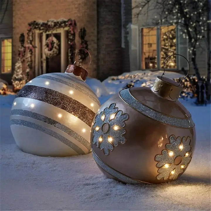 60cm Outdoor Christmas Inflatable Decorated Ball PVC Giant Big Large Balls Party Xmas Tree Decorations Toy Ball Without Light - Eagle 
