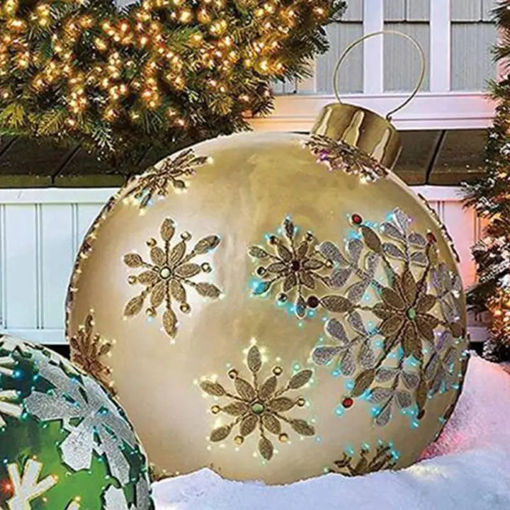 60cm Outdoor Christmas Inflatable Decorated Ball PVC Giant Big Large Balls Party Xmas Tree Decorations Toy Ball Without Light - Eagle 