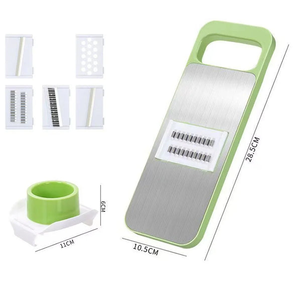 6 in 1 Stainless Steel Multifunctional Safe Manual Vegetable Slicer Cutter Kitchen Potato Shredders Garlic Carrot Grater Chopper - Eagle 