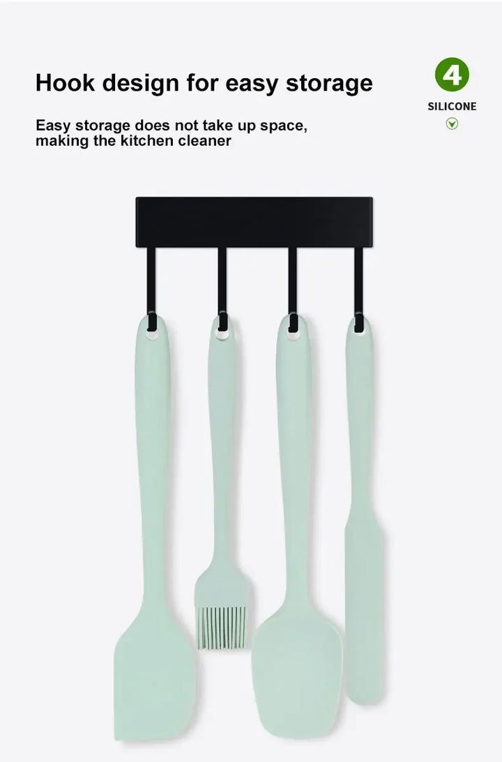 6 Pieces Silicone Spatula Set Food Grade Non Stick Heat Resistant Spatulas Turner for Cooking Baking Mixing Baking Tools - Eagle 