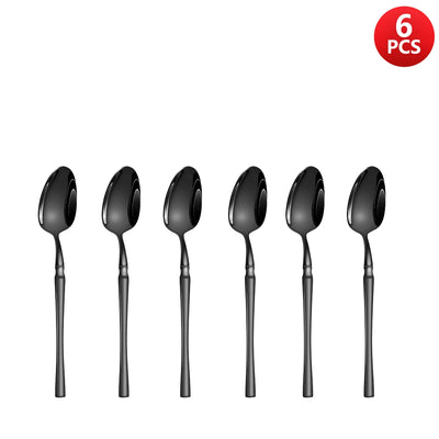 4/6/16/24pcs Black stainless steel tableware set Home kitchen tableware Hotel Western steak knife fork spoon tableware
