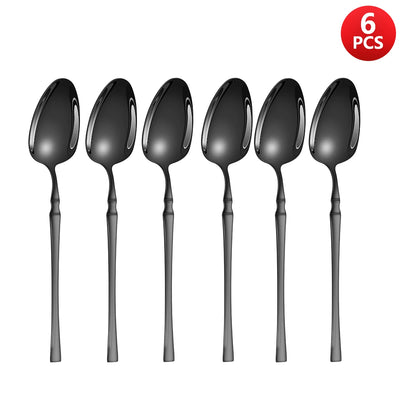 4/6/16/24pcs Black stainless steel tableware set Home kitchen tableware Hotel Western steak knife fork spoon tableware