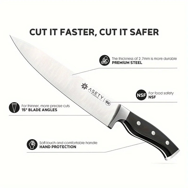 15 PCS Kitchen Knife Set With Built-in Knife Sharpener Block, Professional Stainless Steel Knife Set With Built - Eagle 