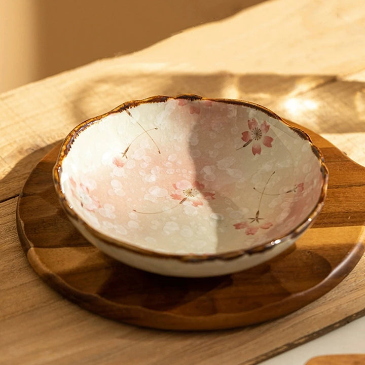 7.4" Ceramic Dinner Plate – Japanese Retro Deep Round Dinnerware - Eagle 