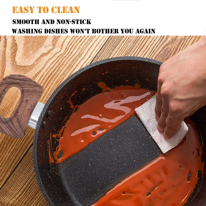 Induction Pots and Pans Set Non Stick - 12 Pcs Nonstick Kitchen Cookware Set, Black Hammered Cooking Pans Set - Eagle 