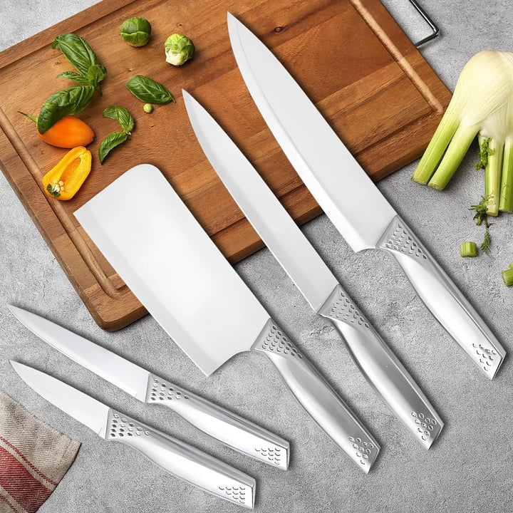 8pcs Kitchen Knives Set 3CR13 Stainless Steel Chef's Knife Meat Cleaver with Block for Kitchen Fruit and Vegetable Cutting Knife - Eagle 