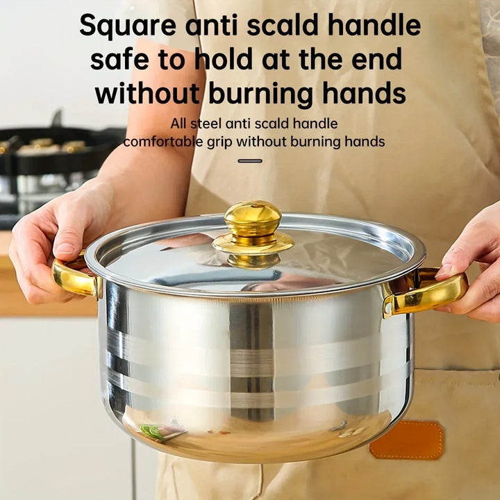 5pcs cookware set   of stainless steel pots,,  stainless steel cooking pot,  suitable for induction cookers and gas stoves， - Eagle 