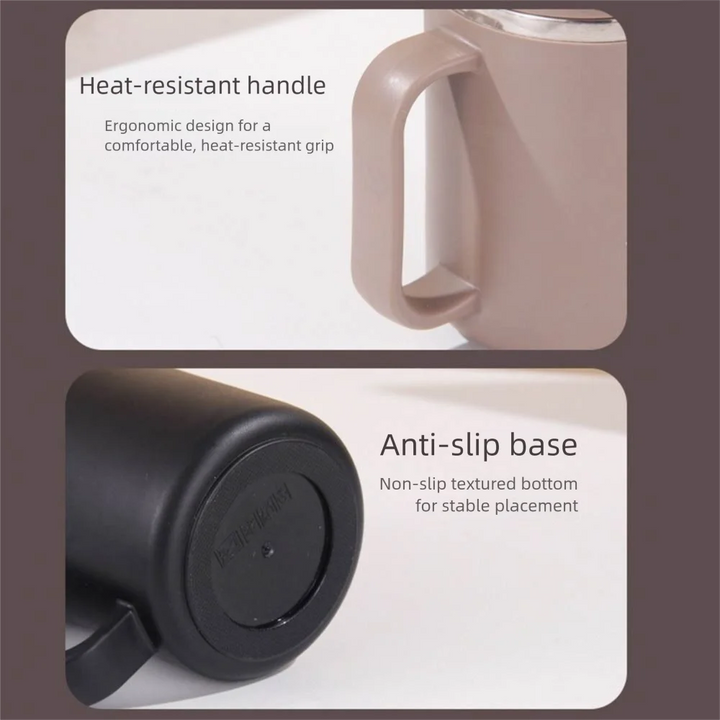 Double-Wall Mug 304 Stainless Steel with Drinking Straw Insulated Coffee Cup Large Capacity Heat-resistant Thermal Water Cup - Eagle 