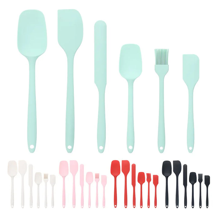 6pc Silicone Spatula set for baking-cake frosting kit with brush, non-stick scrapers & cream spreads |   cute kitchen gadgets - Eagle 