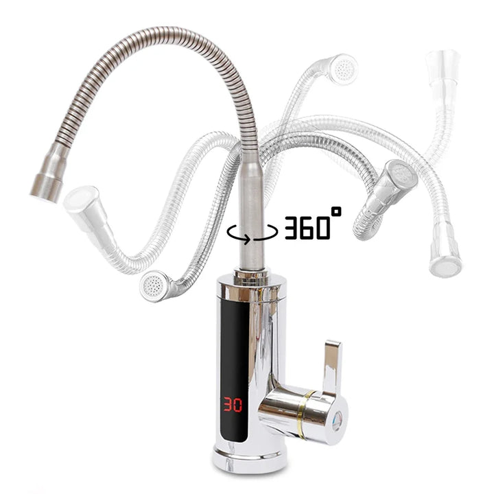 Electric Water Heater Tap – 3KW, 360° Rotating Faucet with LCD - Eagle 