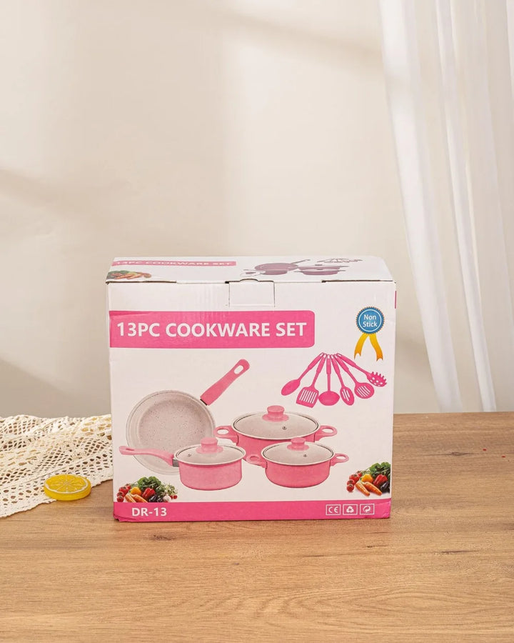 13pcs Durable Non Stick Cookware Set Multifunctional Kitchen Utensil Soup Milk Pot Maifanstone Frying Pan Household - Eagle 