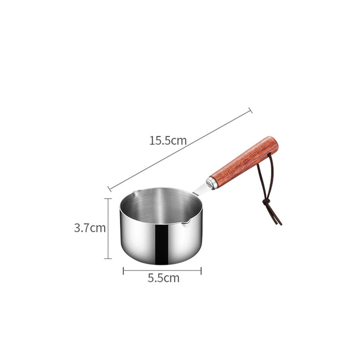304 Stainless Steel Mini Soup Pot with Wooden Handle Condiment Sauce Pan Small Saucepan for Making Sauces Heating Milk Kitchen - Eagle 