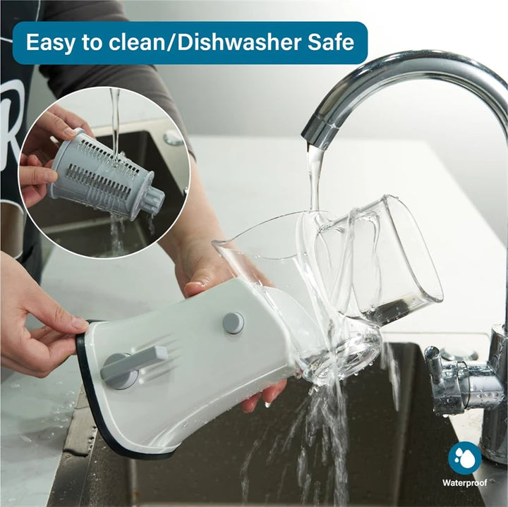 LMETJMA 5 in 1 Rotary Cheese Grater Shredder Kitchen Mandoline Vegetable Julienne Slicer Waffle Cutter Nut Chopper JT247 - Eagle 