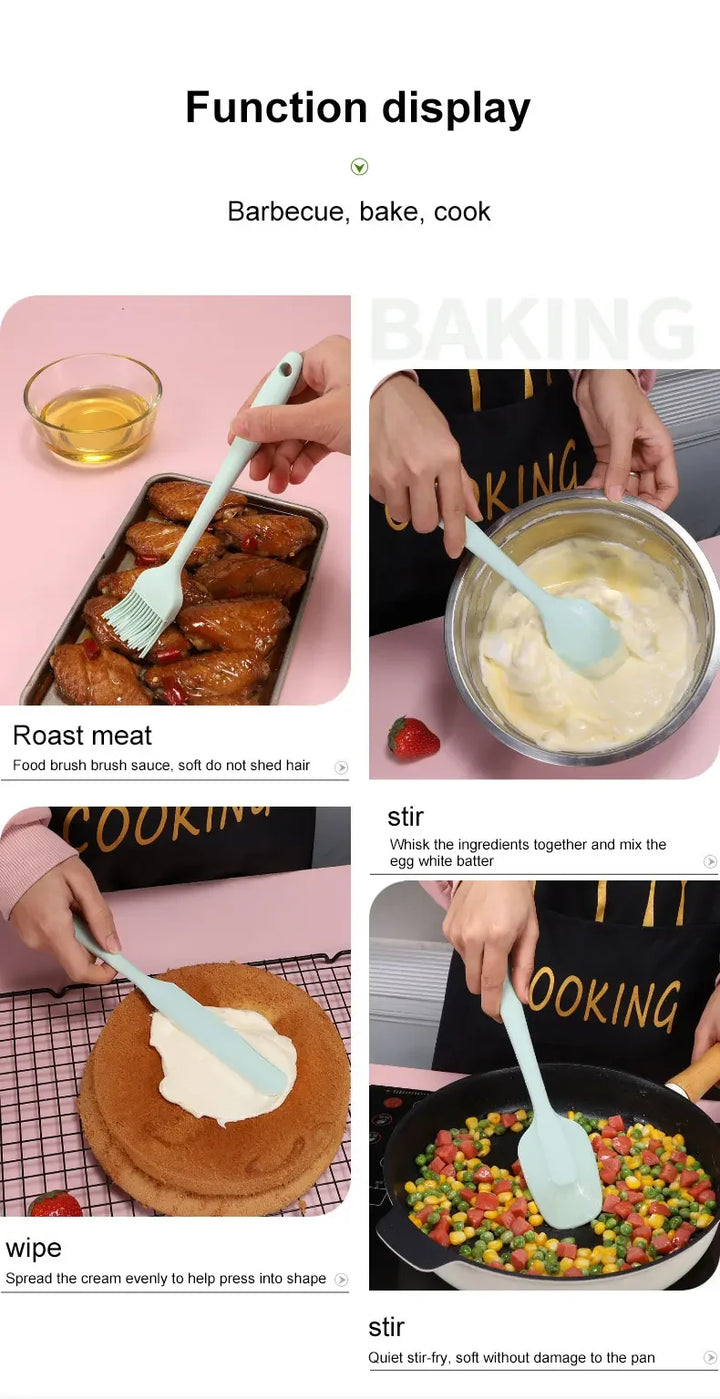 6 Pieces Silicone Spatula Set Food Grade Non Stick Heat Resistant Spatulas Turner for Cooking Baking Mixing Baking Tools - Eagle 