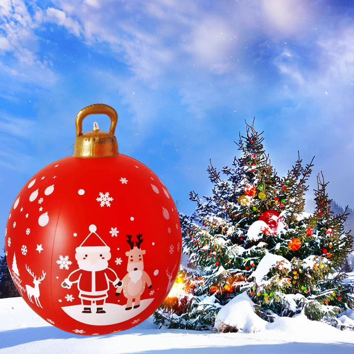 60cm Outdoor Christmas Inflatable Decorated Ball PVC Giant Big Large Balls Party Xmas Tree Decorations Toy Ball Without Light - Eagle 
