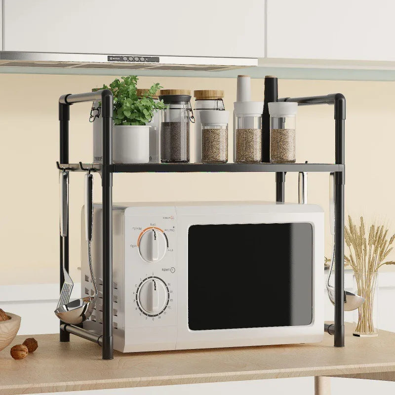 Kitchen with armrest, hook, seasoning sorting rack, microwave oven rack, widened and thickened oven, bread machine storage rack