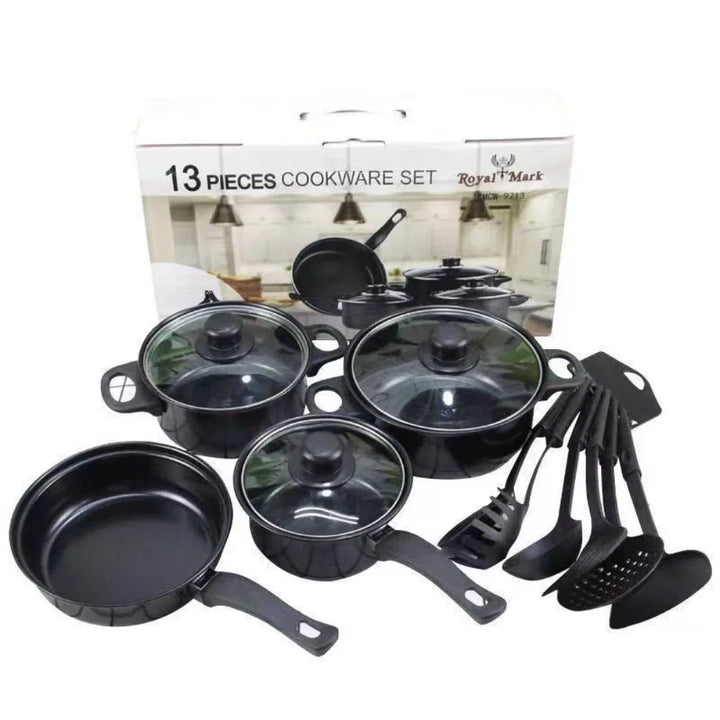 13pcs Durable Non Stick Cookware Set Multifunctional Kitchen Utensil Soup Milk Pot Maifanstone Frying Pan Household - Eagle 