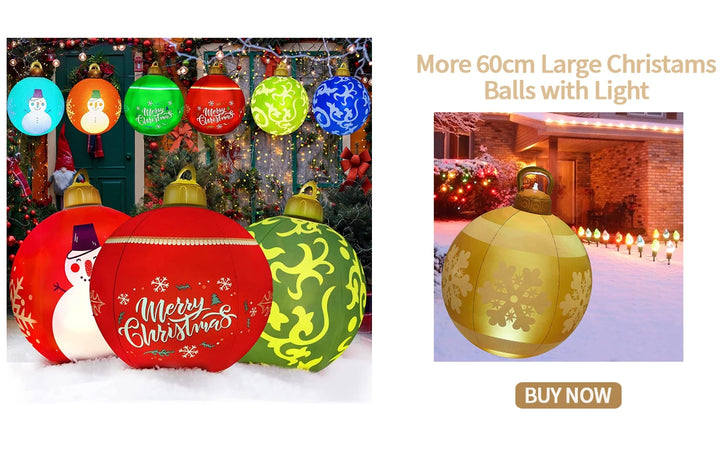 60cm Outdoor Christmas Inflatable Decorated Ball PVC Giant Big Large Balls Party Xmas Tree Decorations Toy Ball Without Light - Eagle 