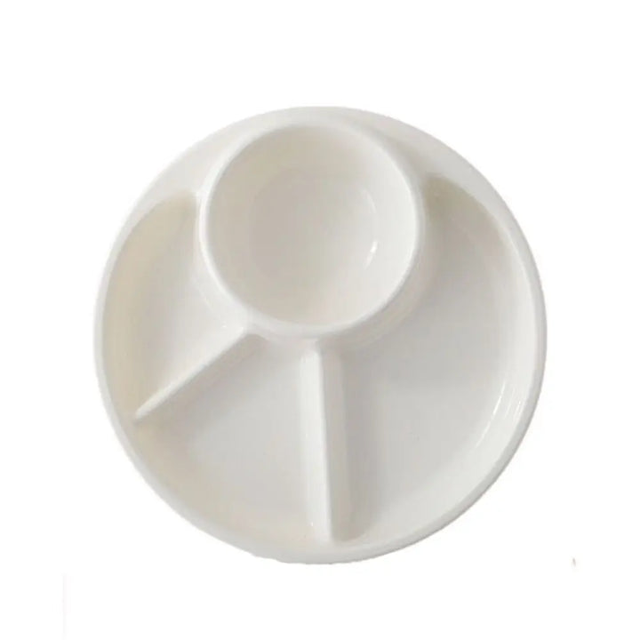 Japanese-Style Round Divided Plate – 4-Grid Plastic Serving Tray - Eagle 