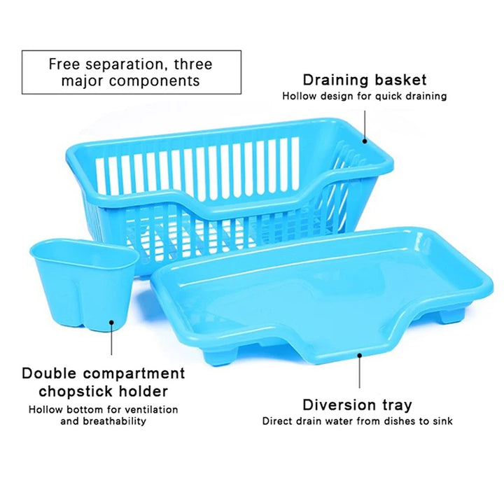 Kitchen Drainage Rack With Drainer Board Countertop Utensils Plates Chopsticks Bowls Spoons Storage Dish Drying Rack - Eagle 