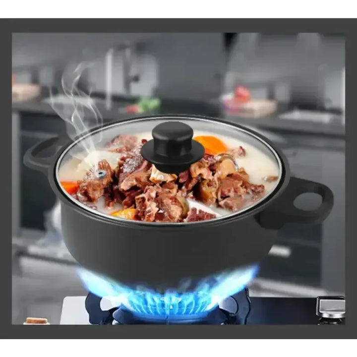 13 Piece Cookware Set Milk Pot Soup Pot Flat Bottomed Small Frying Pan with Lid And Shovel Kitchenware Set for Cooking pots Set - Eagle 