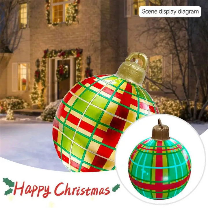 60cm Outdoor Christmas Inflatable Decorated Ball PVC Giant Big Large Balls Party Xmas Tree Decorations Toy Ball Without Light - Eagle 