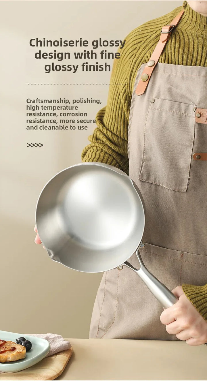 316 stainless steel flat-bottomed pan for household use, with thickened non-stick coating. Suitable for heating milk and cooking - Eagle 