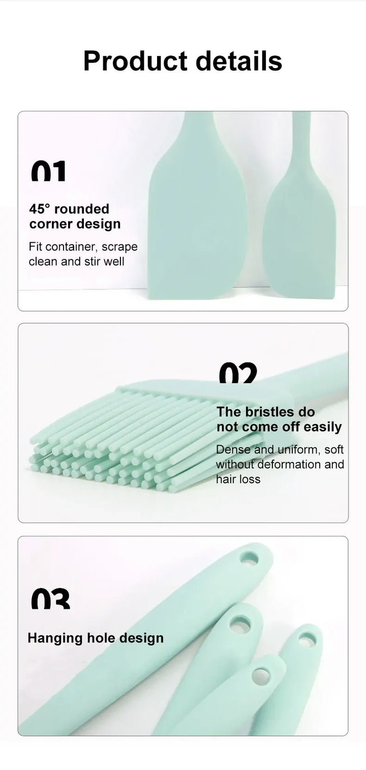 6 Pieces Silicone Spatula Set Food Grade Non Stick Heat Resistant Spatulas Turner for Cooking Baking Mixing Baking Tools - Eagle 