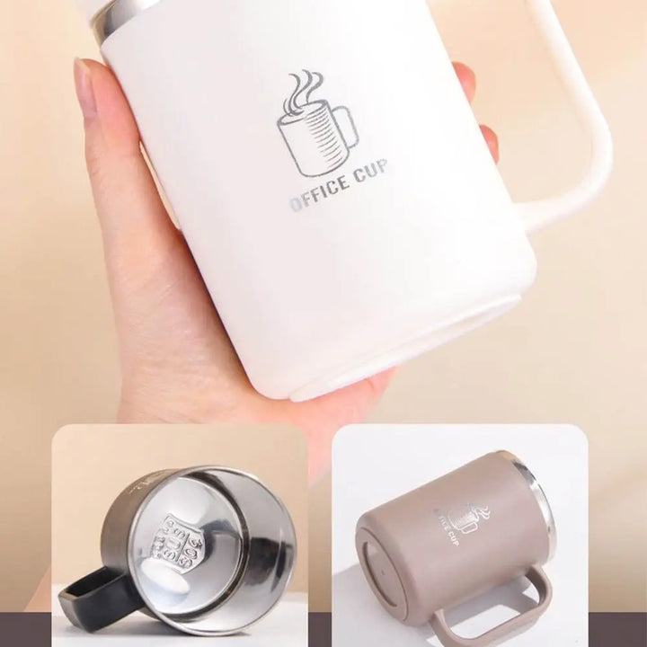Double-Wall Mug 304 Stainless Steel with Drinking Straw Insulated Coffee Cup Large Capacity Heat-resistant Thermal Water Cup - Eagle 