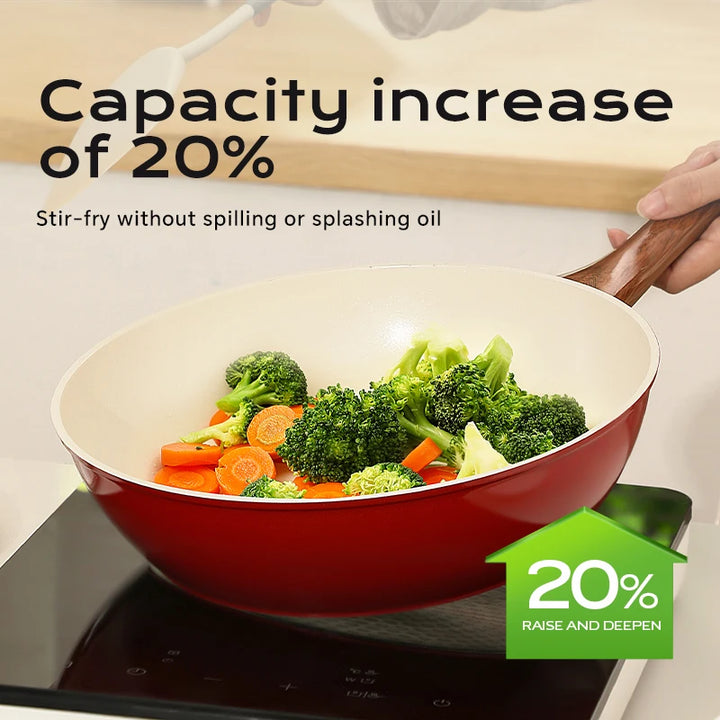 DONNOR Nonstick Ceramic Frying Pan Skillet 3.6L Frying Pan Skillet  with Lid Ceramic Skillets PFAS-Free Heat Resistant Handle - Eagle 