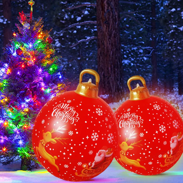 60cm Outdoor Christmas Inflatable Decorated Ball PVC Giant Big Large Balls Party Xmas Tree Decorations Toy Ball Without Light - Eagle 