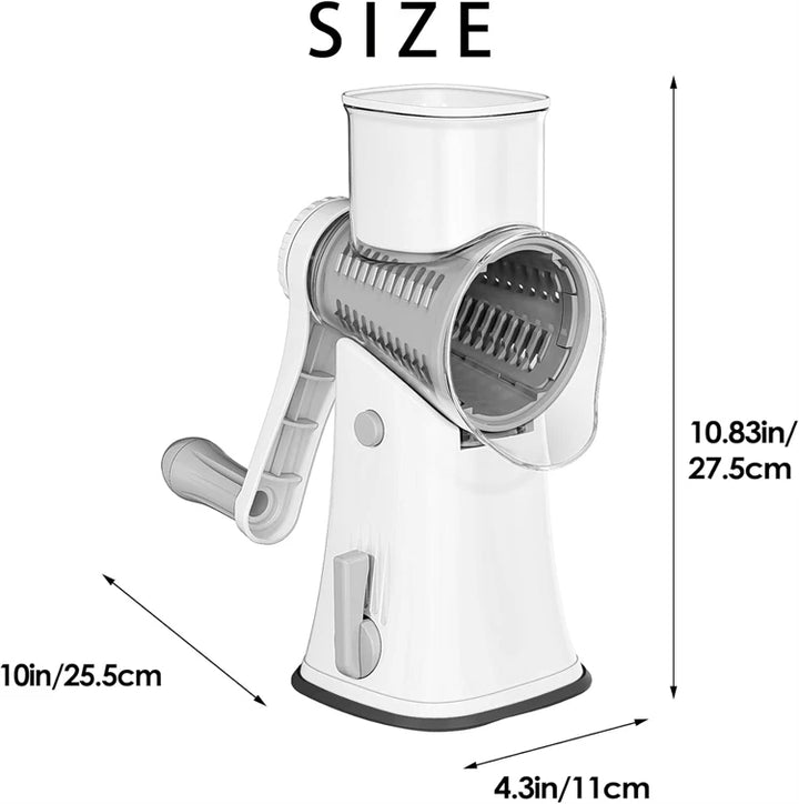 LMETJMA 5 in 1 Rotary Cheese Grater Shredder Kitchen Mandoline Vegetable Julienne Slicer Waffle Cutter Nut Chopper JT247 - Eagle 