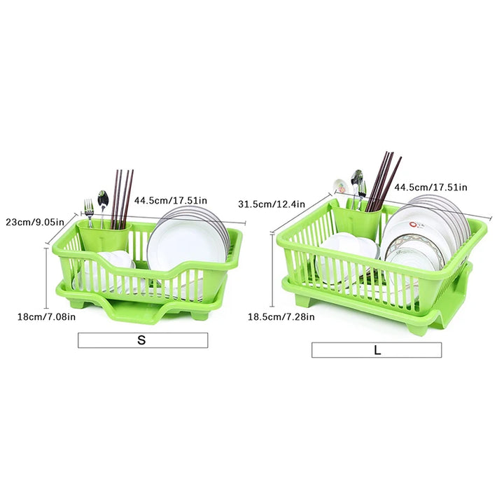 Kitchen Drainage Rack With Drainer Board Countertop Utensils Plates Chopsticks Bowls Spoons Storage Dish Drying Rack - Eagle 