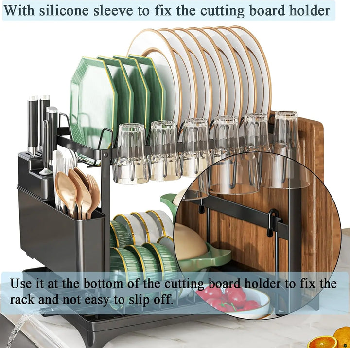 Pink Dish rack, kitchen storage organizer for bowls and plates, snap-on design, no drilling install, trendy home appliance - Eagle 