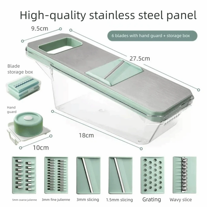 Duarble Adjustable 6 in 1 Veggie Slicer Multifunctional Manual Operation Vegetable Cutter Stainless Steel Julienne Shredder - Eagle 