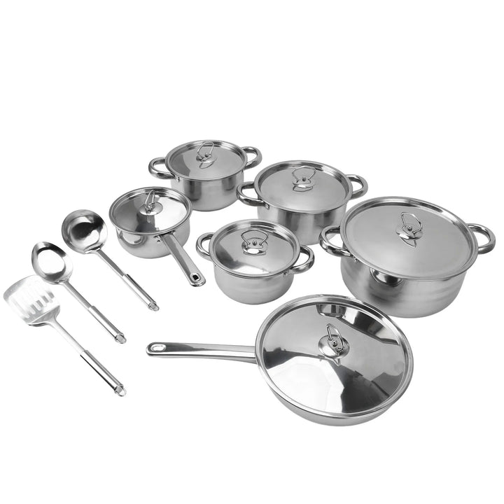 Stainless Steel Cookware Set Kitchen Cookware Set Stainless Steel Pots Pans Set with Soup Pot Saute Pan Lids for Home Cooking - Eagle 