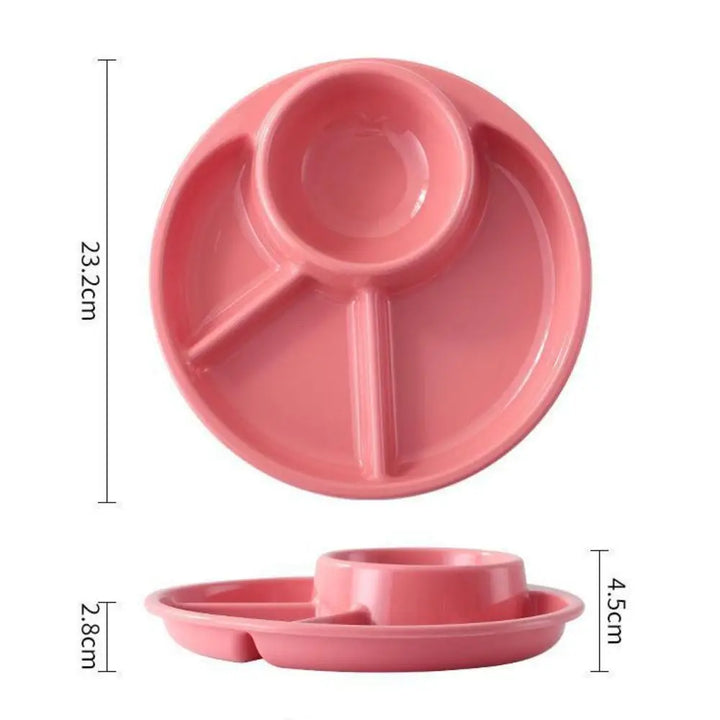 Japanese-Style Round Divided Plate – 4-Grid Plastic Serving Tray - Eagle 