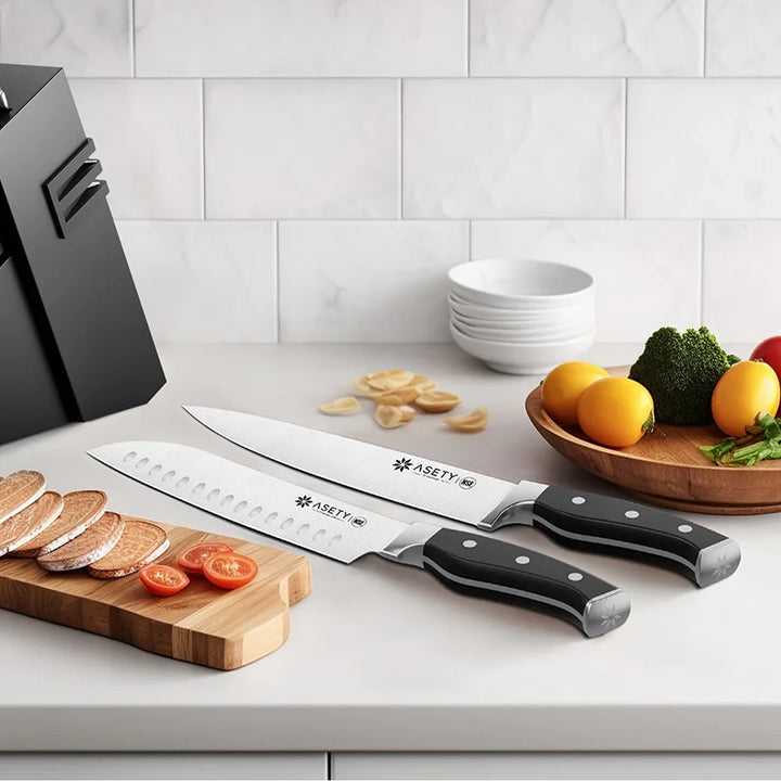 15 PCS Kitchen Knife Set With Built-in Knife Sharpener Block, Professional Stainless Steel Knife Set With Built - Eagle 