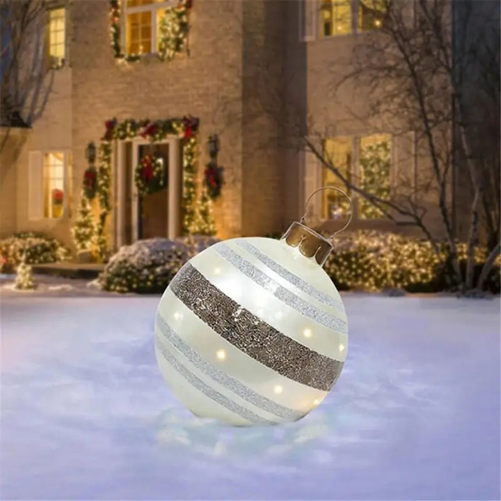 60cm Outdoor Christmas Inflatable Decorated Ball PVC Giant Big Large Balls Party Xmas Tree Decorations Toy Ball Without Light - Eagle 