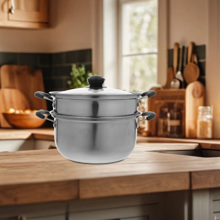 Thick Stainless Steel Soup Pot Deep Household Casserole Steamers Kitchen Cookware Electric Stove Compatible - Eagle 