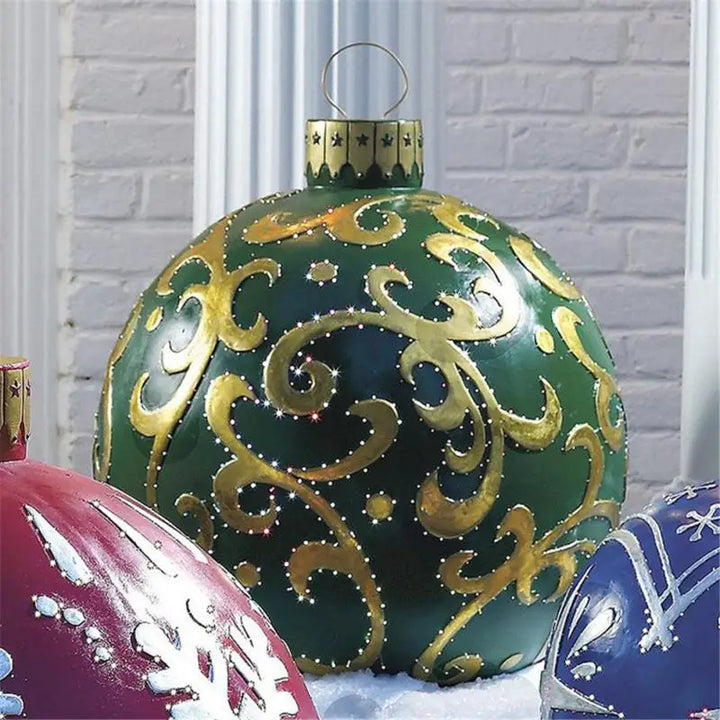 60cm Outdoor Christmas Inflatable Decorated Ball PVC Giant Big Large Balls Party Xmas Tree Decorations Toy Ball Without Light - Eagle 