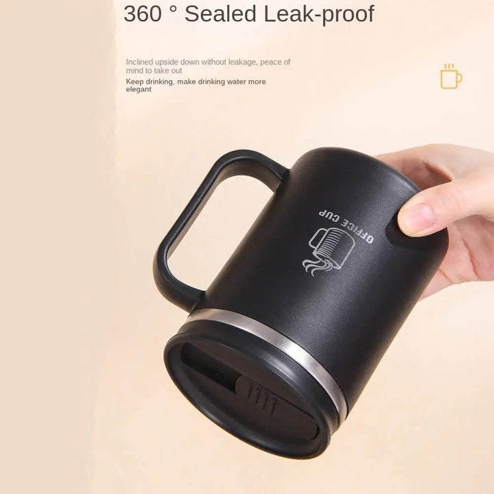 Double-Wall Mug 304 Stainless Steel with Drinking Straw Insulated Coffee Cup Large Capacity Heat-resistant Thermal Water Cup - Eagle 